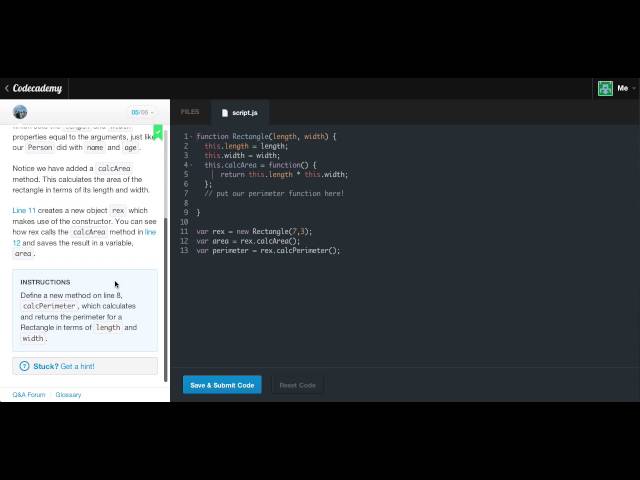 Javascript Objects 1 - Construction Junction : Codecademy
