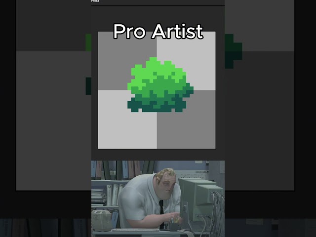 Noob Artist vs Pro Artist creating PIXEL ART bush. #pixelart #aseprite #pixelarttutorial