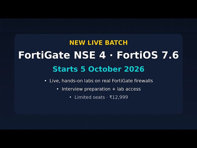 Ping My Lab — Channel Trailer | Free FortiGate, CCNA & Networking Labs | NSE4 Live Batch 5 Oct