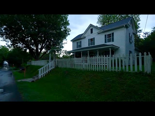 Lazy Evening Walk Through Quiet American Neighborhood in Rain | Nature Sounds for Sleep and Study