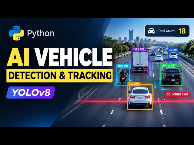 YOLOv8 Object Detection Project | Vehicle Tracking & Counting with Python