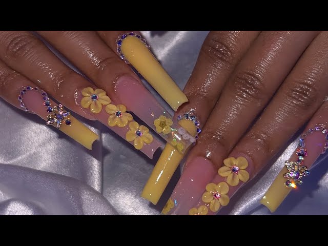 Yellow summer nails ✨ | acrylic nail tutorial for beginners