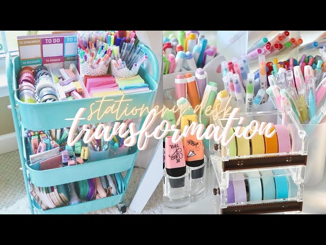 Desk + stationery organization makeover ✨🍃