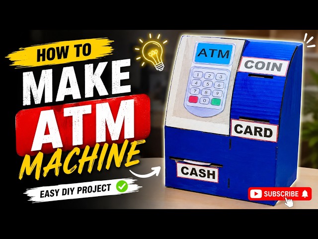 how to make cardboard ATM at home | Mini working atm | coin bank making | i #diyprojects