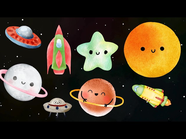 Baby Bear | High Contrast Space Adventure | Visual Tracking Sensory Video for Babies