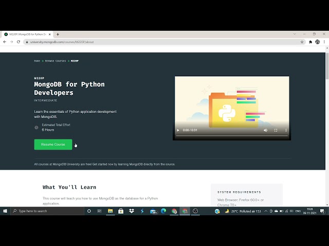 Free Course MongoDB for Python Developers
