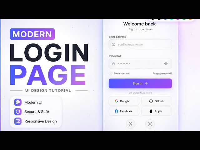 Modern Glassmorphism Login UI in HTML & CSS | Responsive Premium Login Page Design 2026