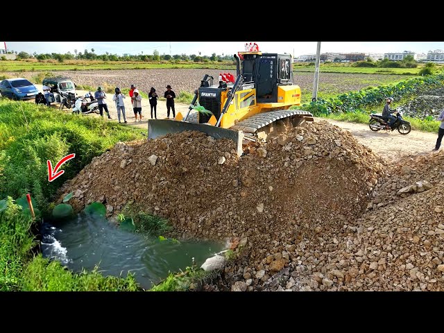Part 02. Continue work Huge landfill Complete 99% by  Heavy bulldozer working push rock and soil 