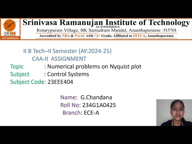 Numerical problem on Nyquist plot