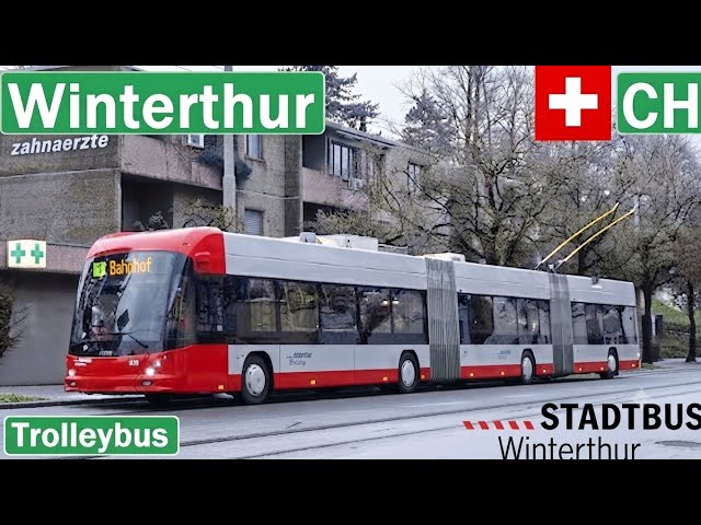 🇨🇭 Winterthur Trolleybuses, Switzerland 2024【4K】
