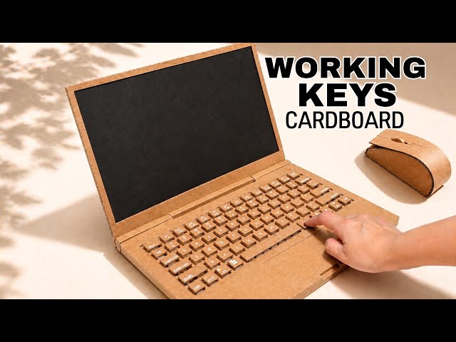 How to Make a Realistic Full-Size Cardboard Laptop | Working Keys