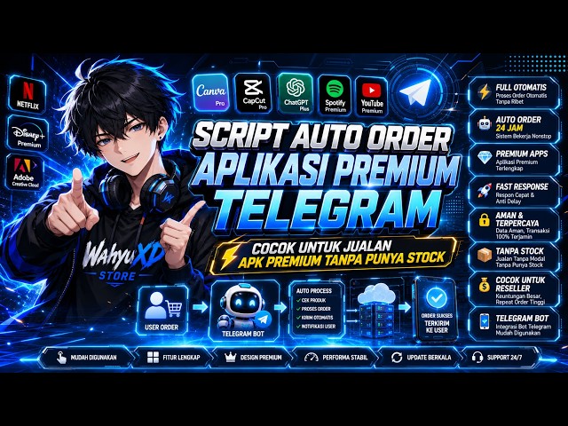 SCRIPT AUTO ORDER APLIKASI PREMIUM TELEGRAM || TANPA STOCK PRODUK || NO ENC 100% || SC BOT TELEGRAM