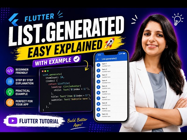 Flutter List.generate() Explained | Create Lists Easily in Flutter | Malayalam Tutorial #flutter