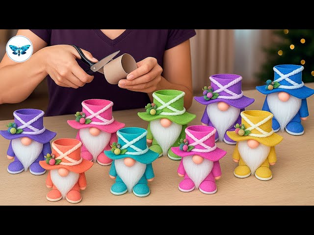 Don’t Throw Away Paper Rolls!❄️ These Adorable Gnomes Will Fill Your Home with Holiday Magic!🎄