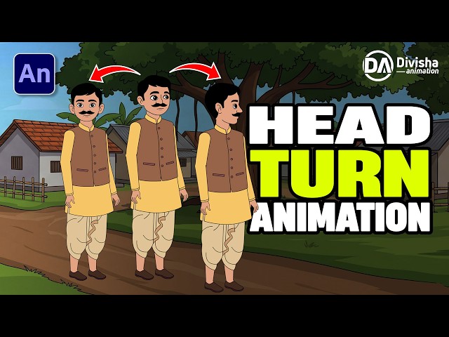 Adobe Animate CC Full Course | Head Turn Animation | Create Cartoon Scene | 2D Animation Tutorial