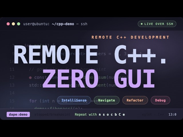 Full IDE Power Over SSH: Remote C++ Development with Just a Terminal and Emacs