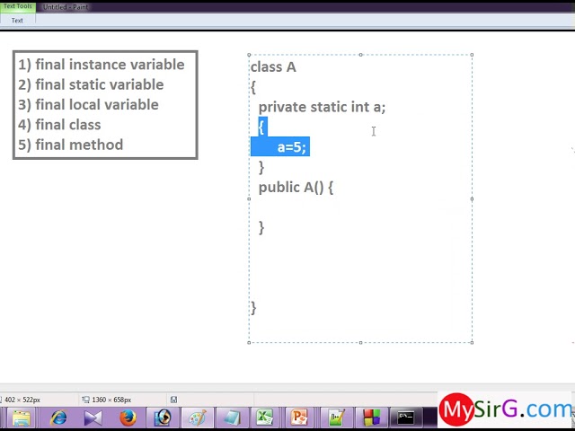 #7 What is the use of final keyword in Java