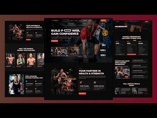 Build a Responsive Gym Website using HTML CSS and JavaScript
