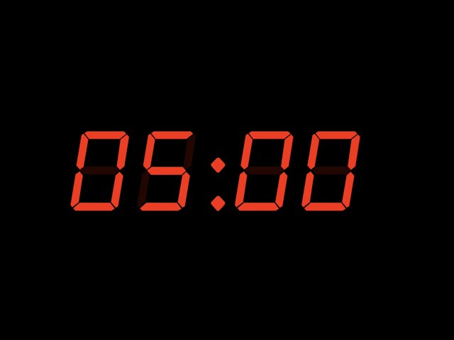 5 Minute Timer, retro red lcd alarm clock, with Alarm ⏰,