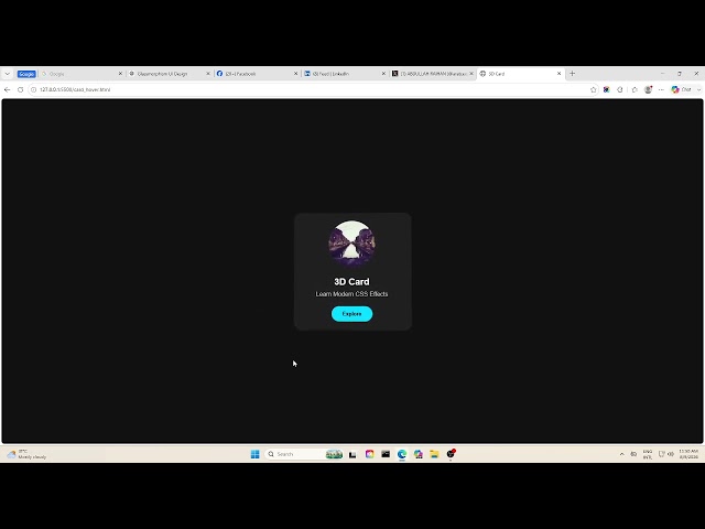 Exploring 3D Card Hover Effects with CSS.