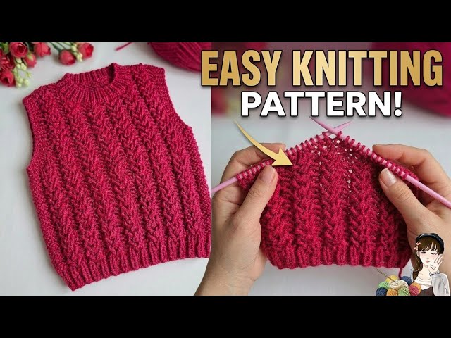 Super Easy Knitting Pattern! 🧵 How to Knit a Vest / Sweater.##knitting 
