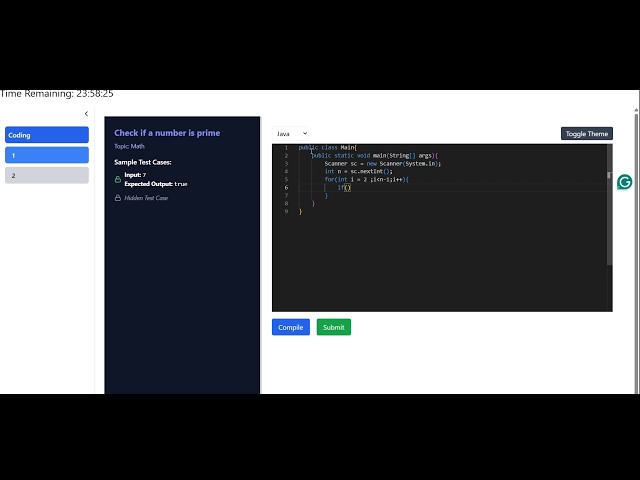 Quiz Application - Coding Platform using judge0 API