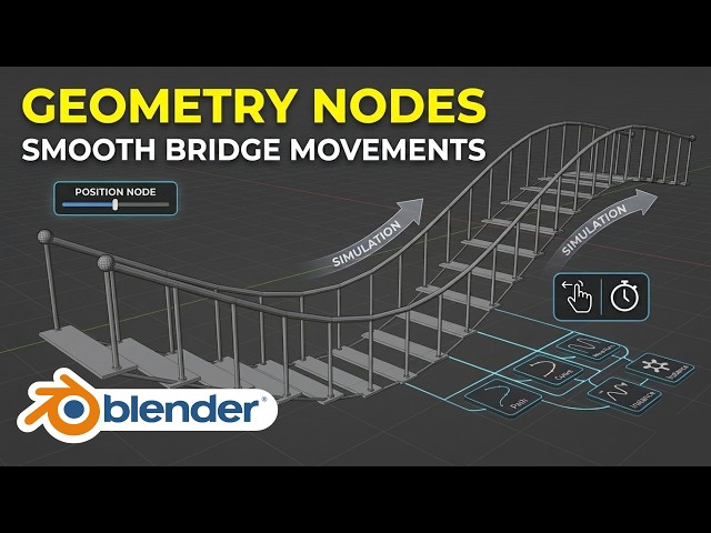 Blender 3D: Easy Suspension Bridge Tutorial (Low-End PC) #blender - #viewport #geometrynodes