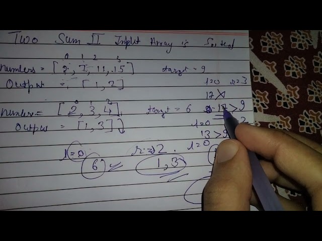 Leetcode 167 Two sun || input Array is sorted Java 