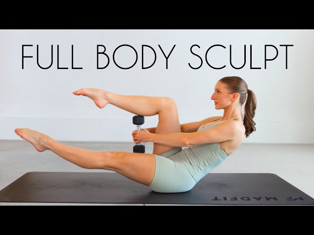 30 MIN FULL BODY SCULPT - No Jumping, Pilates Style, Light Weights