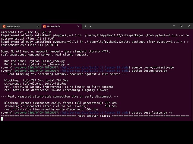 Build 11 lesson 05: Streaming AI Chat UI with SSE in Python - 13x Faster Time-to-First-Response