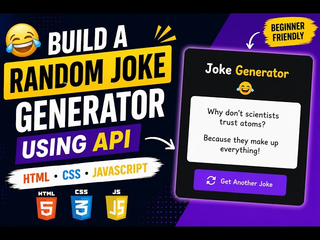 😂 Build a Random Joke Generator Using API | HTML CSS JavaScript
