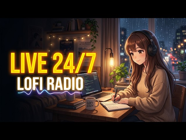 LIVE 24/7 🌙 Cozy Anime Girl Lofi Radio | Relaxing Beats For Study, Work & Sleep
