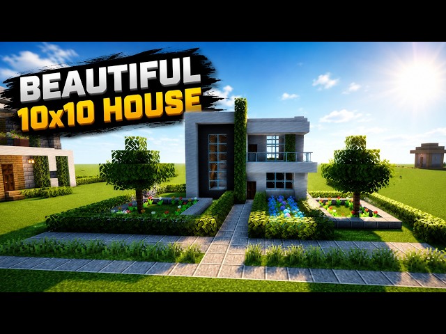 How to Build a Beautiful Modern House in Minecraft! Tutorial