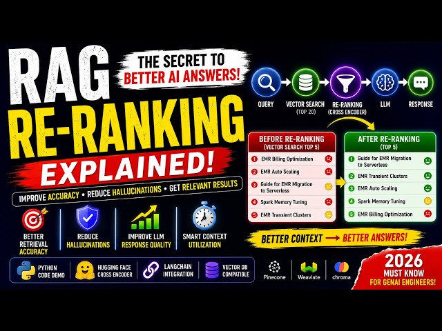 Re-Ranking in RAG Systems Explained with Code | Good for Beginners #dataengineering #genai