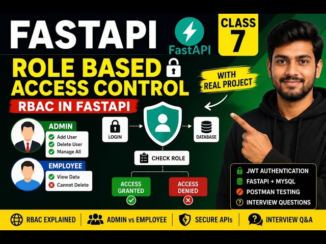FASTAPI CLASS 7 | Role Based Access Control (RBAC) in FastAPI | Interview Questions discussion Tamil