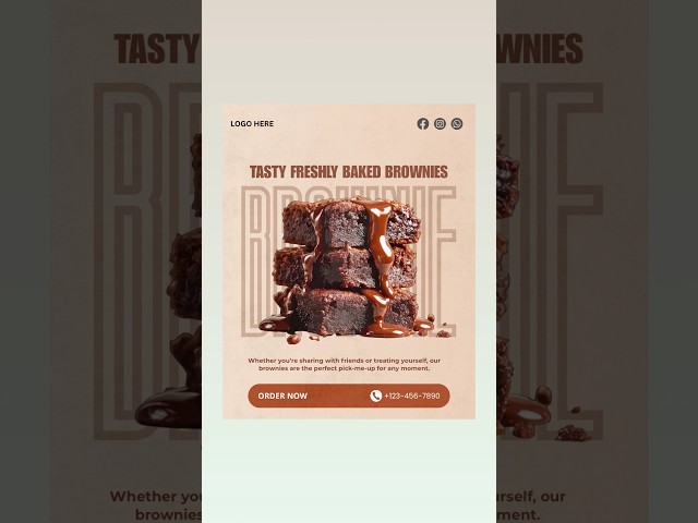 HOW TO MAKE BROWNIE POSTER IN Canva #shorts #canva #tutorial #ytshorts #design
