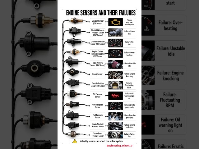Engine Sensors and Their Failures Explained | O2, MAP, CKP, ECT, MAF, TPS & More ⚡️⚙️😱