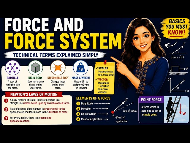 Force and Force System | Engineering Mechanics Basics | Technical Terms Explained Simply |