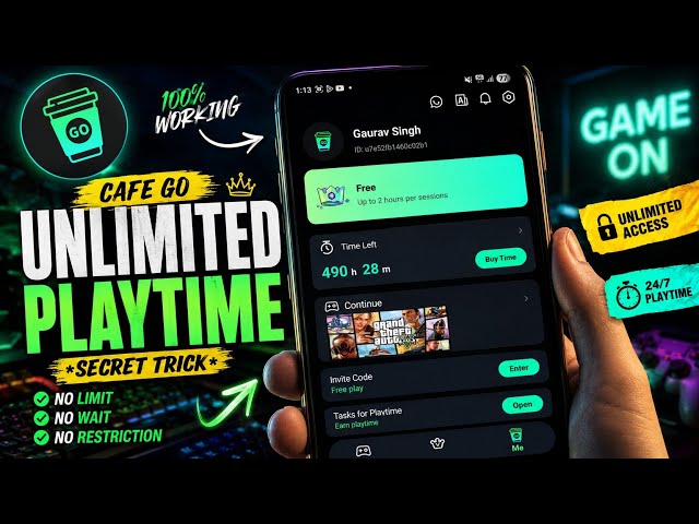 Cafe Go Cloud Gaming Unlimited Playtime Trick 2026 | Cafe Go Clone App Trick | No Time Limit!