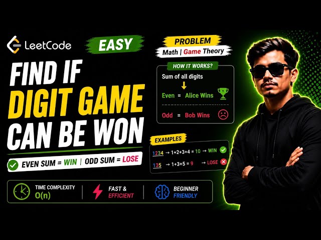 Find if Digit Game Can Be Won | Easy LeetCode Explained#leetcode #cpp #dsa 