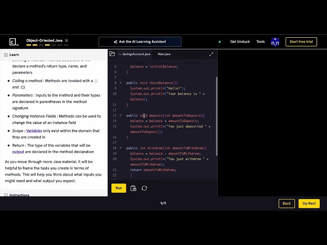CodeCademy Intro to Java Review Session 5