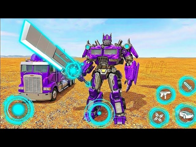 Purple Optimus Prime Transformers: Truck Robot City Battle 2026 - Android Gameplay