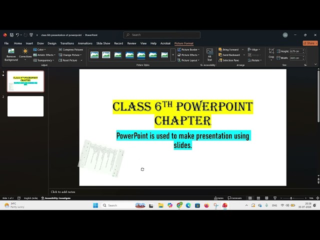 Class 6th powerpoint tutorial 1