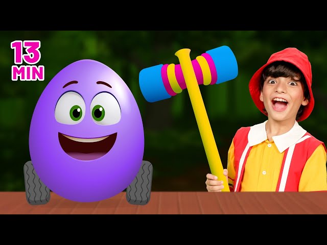Mix - Surprise Eggs x Wheels on The Bus Animals + More Songs for Kids | BabyBillion Rhymes