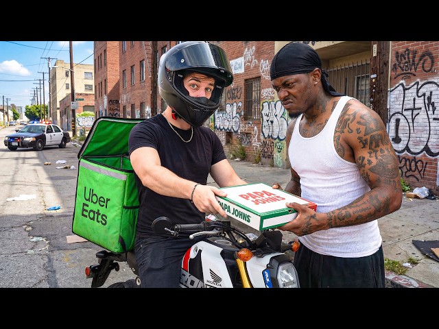 Uber Eats on a Motorcycle in The Hood