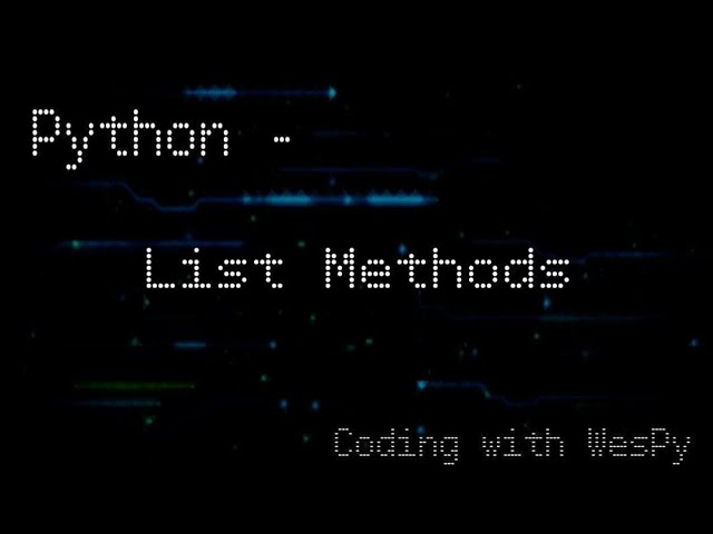 Python Tutorial: List Methods