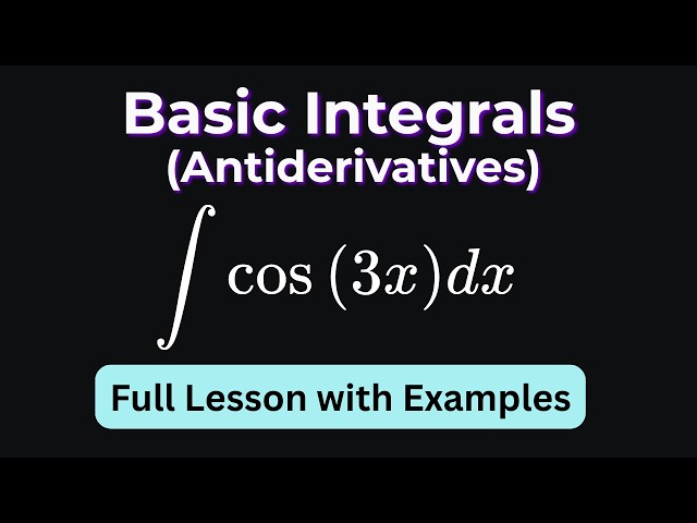 Antiderivatives & Indefinite Integrals | Calculus I