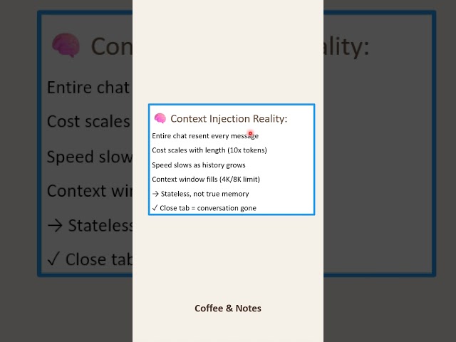 Why LLMs Don't Actually Remember You #AI #MachineLearning #contextengineering
