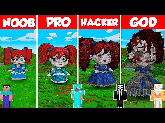 Poppy Playtime Build Battle Challenge - Noob vs Pro vs Hacker vs God - Minecraft Animation