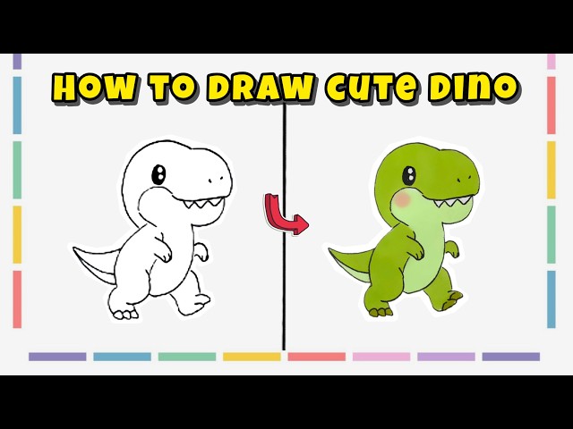 How to Draw a Cute Dinosaur – Drawing Tutorial for Beginners